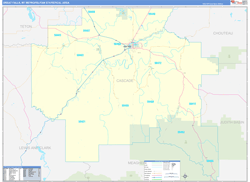 Great Falls Metro Area Wall Map Basic Style 2024